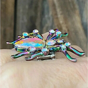 Fun Cool Gothic Spooky Halloween Crystal Spider Stretch Ring New